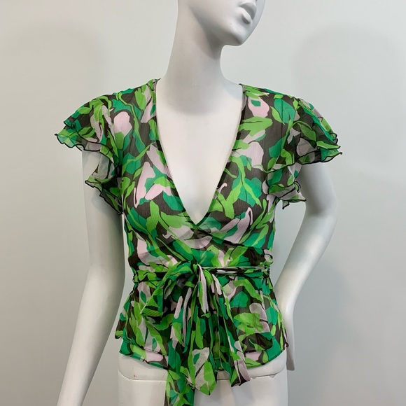 Y2K Diane Von Furstenberg Silk Top - Picture 2 of 7
